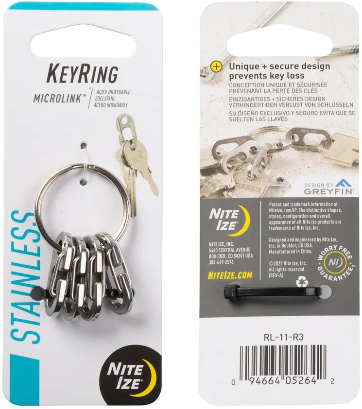 Брелок для ключей Nite Ize Keyring Microlink RL-11-R3, нержавеющая сталь - фото