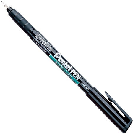 Супертонкий перманентный маркер 0,4 мм Pentel NMF50-A, черный - фото