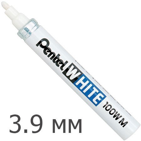 Промышленный маркер 3,9 мм Pentel X100W-M, белый - фото