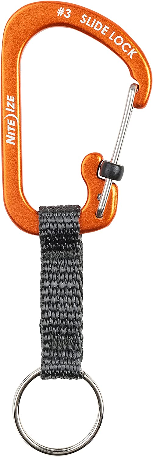 Карабин-брелок Nite Ize SlideLock KeyRing CSLAW3-19-R6, размер 3, оранжевый - фото