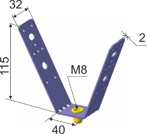 Кронштейн КПНП с резьбой М8 - фото