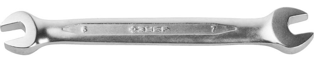 Рожковый гаечный ключ 6 x 7 мм, ЗУБР 27027-06-07 - фото