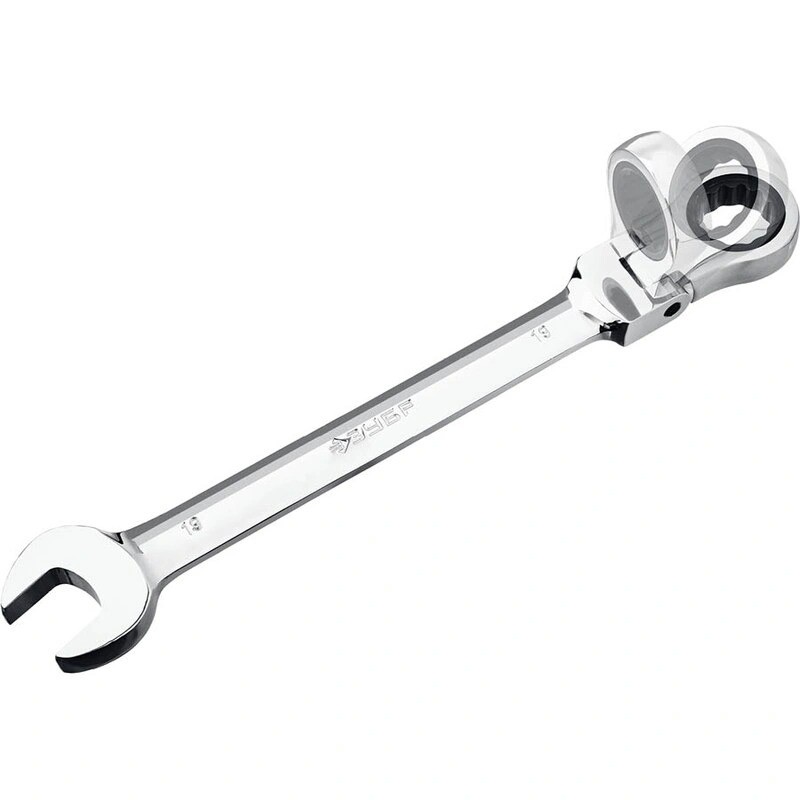 Набор комбинированных трещоточных шарнирных ключей 8-19 мм, ЗУБР 27101-H7, 7 штук - фото