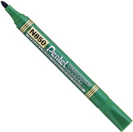 Перманентный маркер 2 мм Pentel N850-D, зеленый - фото