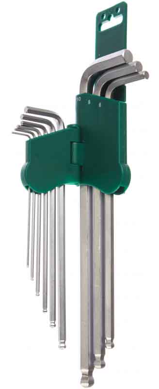 Комплект шестигранных ключей (1,5-10 мм) EXTRA LONG с шаром Jonnesway H06SM109S, 9 штук - фото