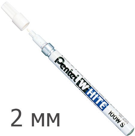Промышленный маркер 2 мм Pentel X100W-S, белый - фото
