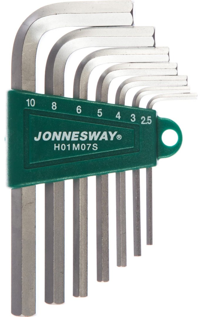 Комплект ключей-шестиграников (2,5-10 мм) Jonnesway H01M07S, 7 штук - фото