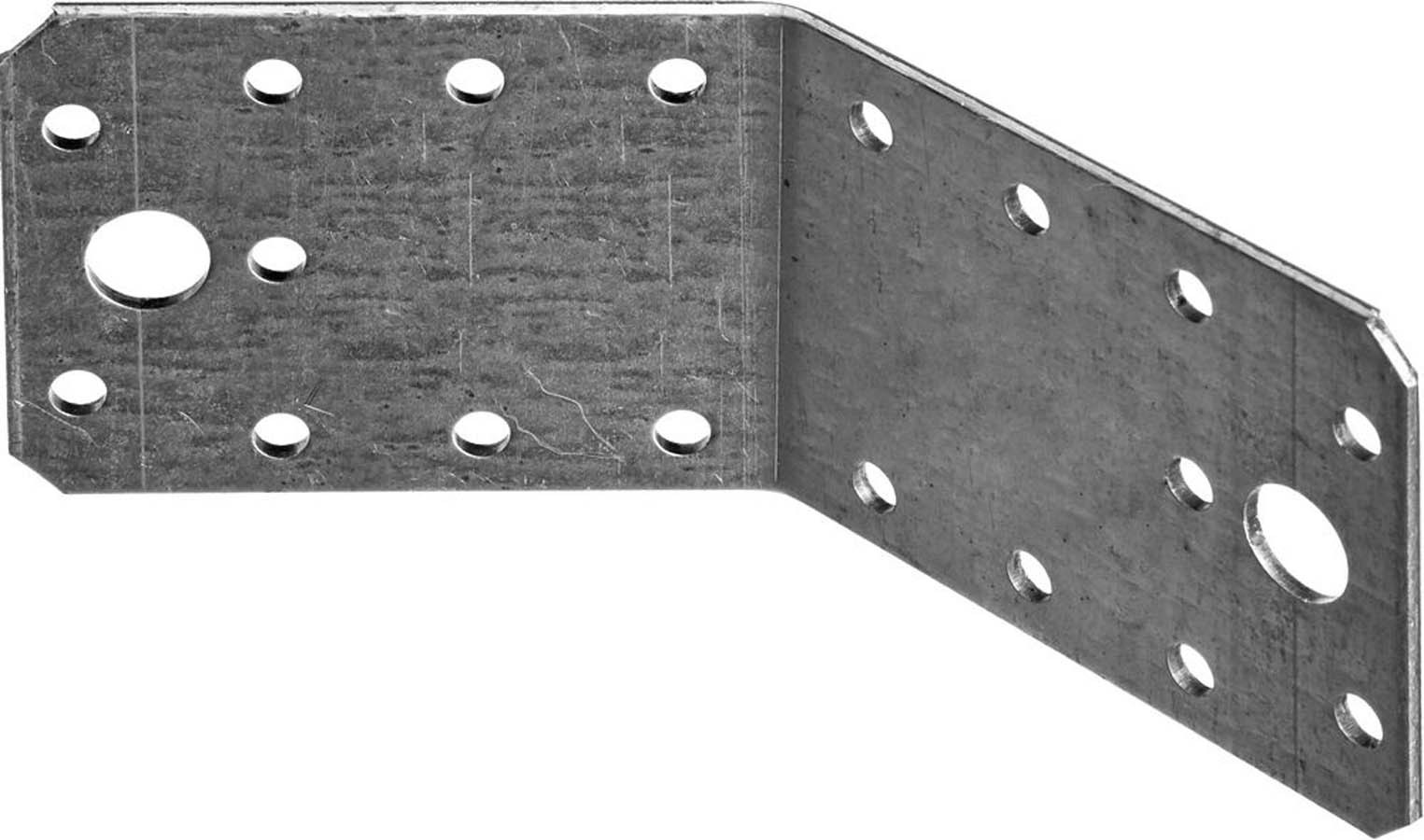 Уголок крепежный под углом 135° 70х70х55 мм, оцинкованная сталь - фото