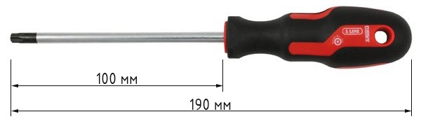 Отвертка с отверстием TORX-Pin Tamper T25x100 мм NAREX S Line Profi 839625