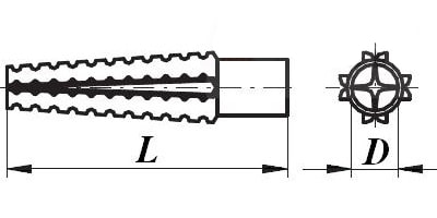 Дюбель металлический для газобетона - схема, чертеж