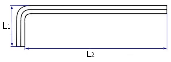 Ключ короткий Г-образный Wiha 351 - схема
