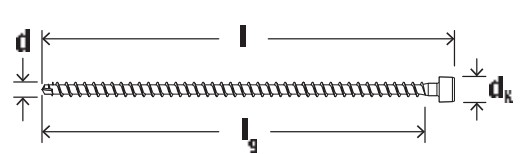 Саморез с цилиндрической головкой и полной резьбой, шлиц Torx Fischer FPF-ZTN ZPF - схема, чертеж