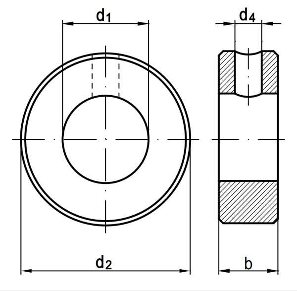 Кольцо установочное под винт DIN 705 схема, чертеж