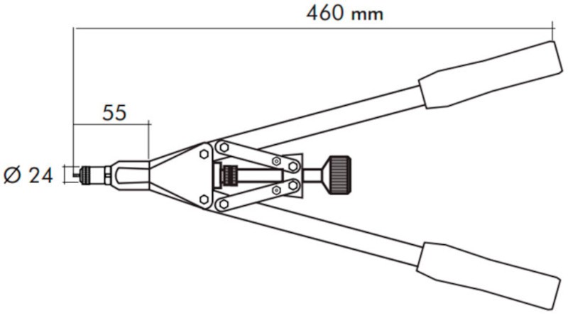 Заклепочник ручной для заклепок с внутренней резьбой BRALO TR-208-схема