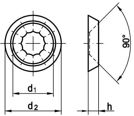 Декоративная сферическая шайба 88966 - схема
