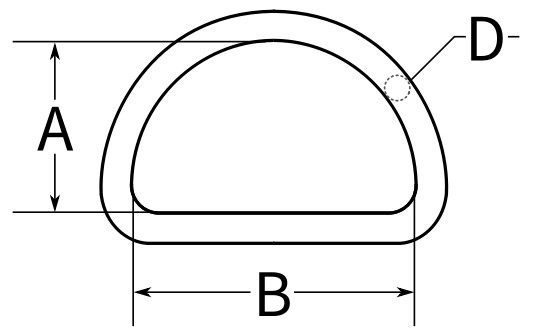 Полукольцо D-образное сварное оцинкованное - схема