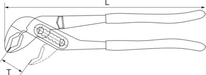 Переставные клещи, 10" (250 мм) Jonnesway P2810-схема