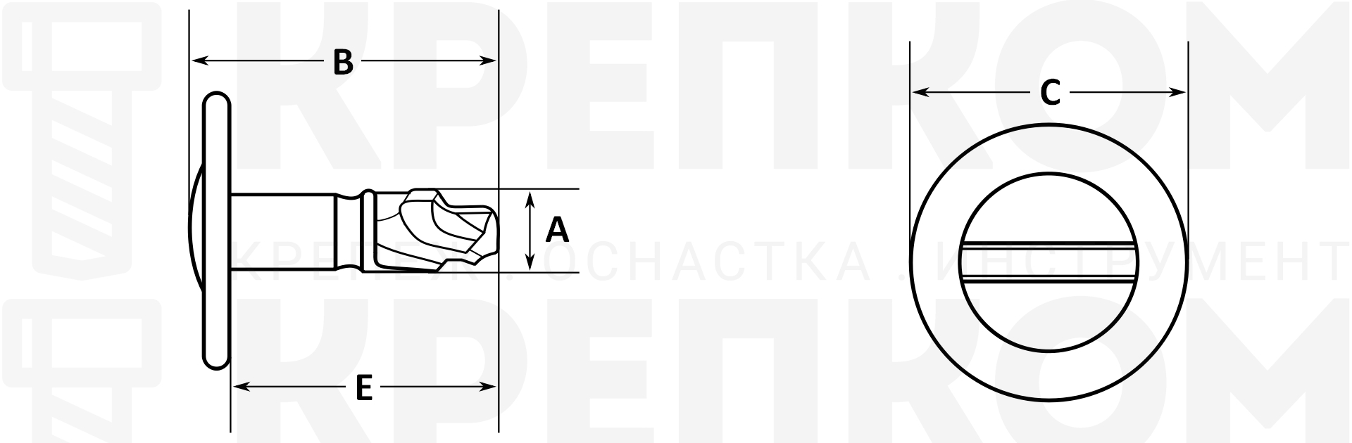 Винт специальный под зажим с прессшайбой K2302 для Audi, Seat, Skoda,  Volkswagen N8D0805121 - купить в Крепком