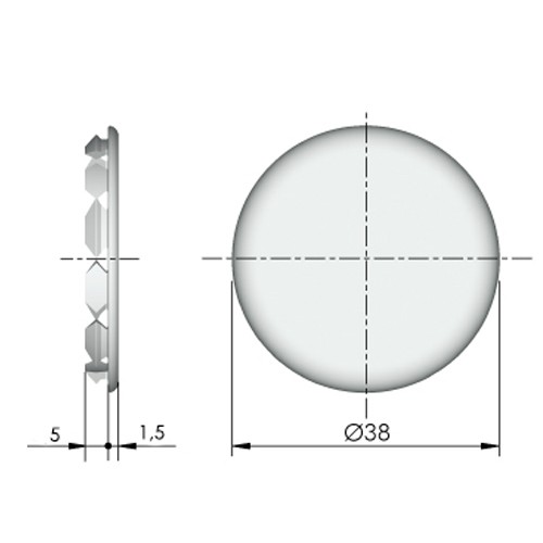 Заглушка для стяжки SPIRAL LOCK, белая D38 мм - размеры