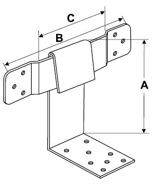 Скользящая опора для стропил/балок - схема, чертеж