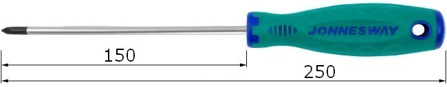 Крестовая отвёртка Anti-slip Grip PH1х150 - размеры
