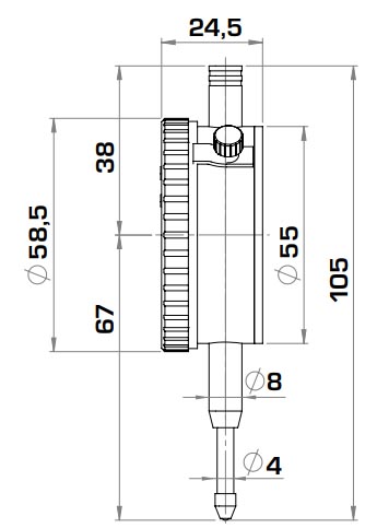 Индикатор часового типа ИЧ-10 0-10 мм 0,01мм DIN878 Kinex - схема