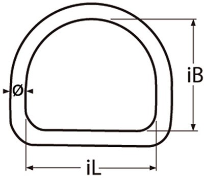 Кольцо D-образное сварное 8274 чертеж схема, d-ring polished, ring m8376