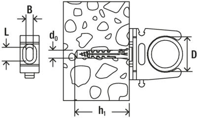 Клипса для труб Fischer RC IEC-чертеж