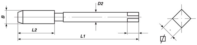 Метчик для пружинных резьбовых вставок STI Volkel - схема, чертеж