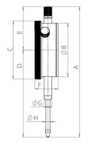 Индикатор часового типа ИЧ-10 DIN878 Kinex - чертеж