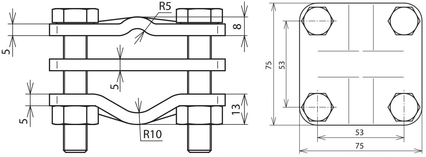 Контактная клемма для заземлителей диаметром 20-30 мм