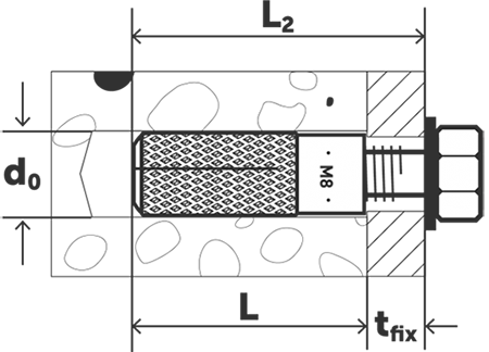 Анкер латунный забивной SORMAT MSA - чертеж, схема