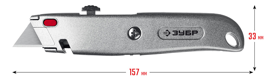 Универсальный металлический нож с трапециевидным лезвием ЗУБР Мастер 09228 - схема