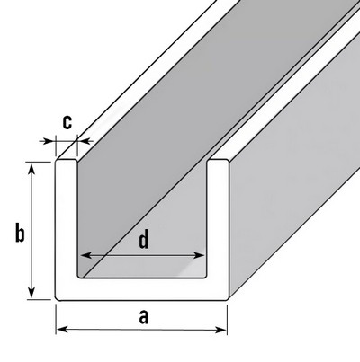 профиль алюминиевый п-образный схема