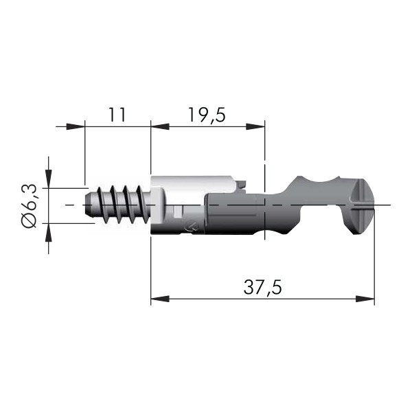 Стяжка винтовая J10 евровинт 11 мм, для плиты 16 мм, TARGETJ10/P16/EURO11 - размеры