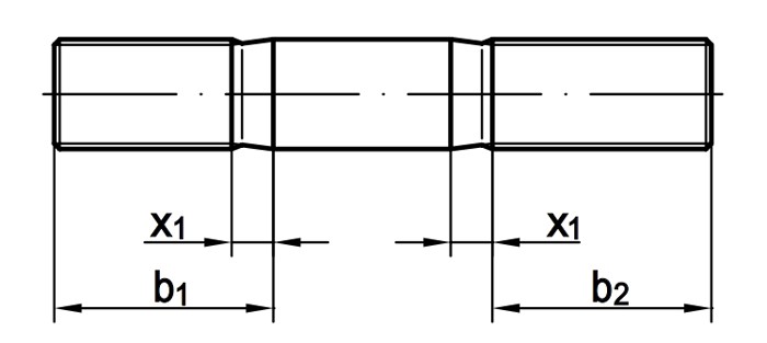 DIN 835 Шпилька резьбовая схема, чертеж