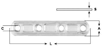 Соединительная пластина (скоба) 8075, нержавеющая сталь А2