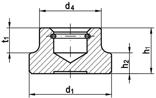 Колодка упорная со стопорным кольцом DIN 6311 S - чертеж, схема