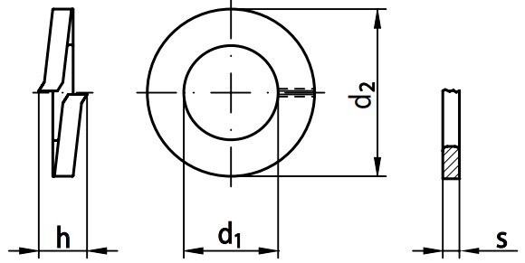 Схема шайбы DIN 127 тип А