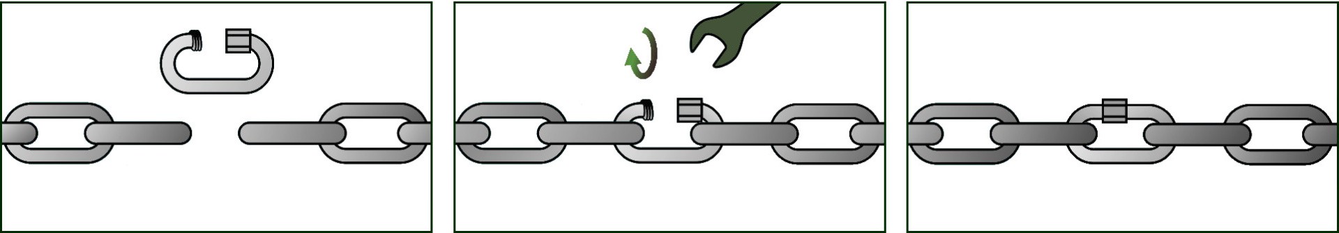 монтаж удлинённого винтового карабина на длиннозвенную цепь