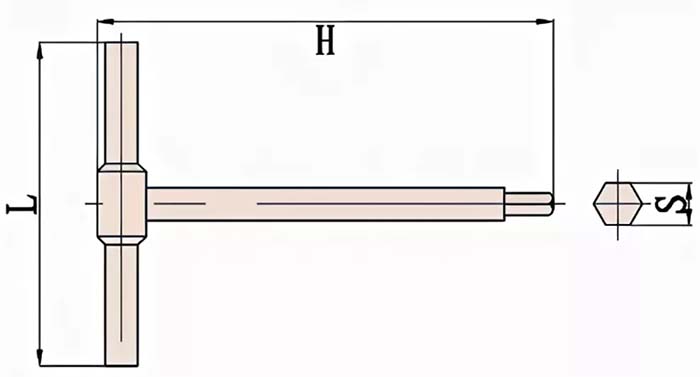 Набор Т-образных шестигранных ключей с шаром (2-10 мм) ProGuard Bondhus 13189 - схема