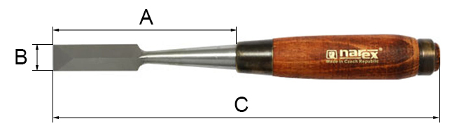 Стамеска ласточкин хвост 13 мм Narex Wood Line Plus 813513 - схема, чертеж