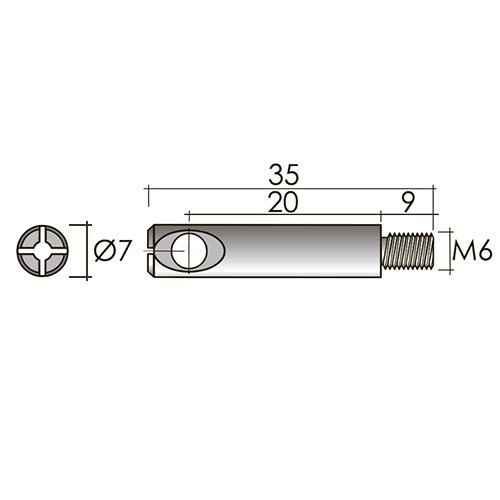Шток стяжки конической D10, 35 мм - установка