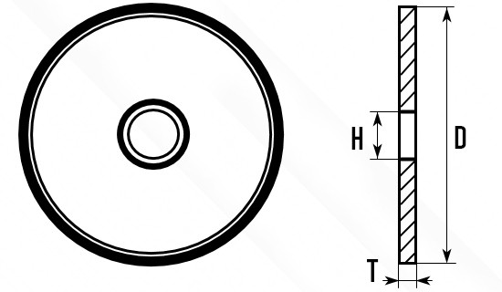 Круг зачистной по металлу Луга-Абразив Tsunami - схема, чертеж