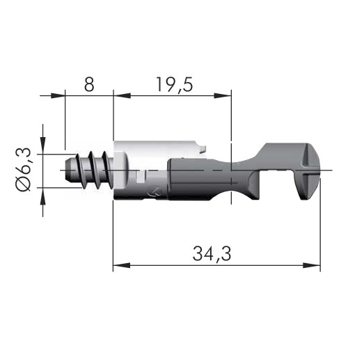 Стяжка винтовая J12 евровинт 8 мм, для плиты 18 мм, TARGETJ12/P18/EURO08