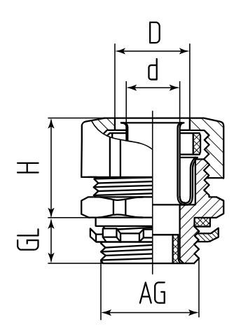 Муфта вводная для металлорукава Fortisflex ВМ - схема