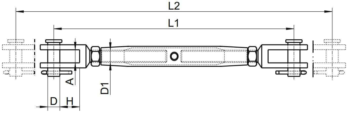 талреп закрытый вилка-вилка М8245 МТ схема