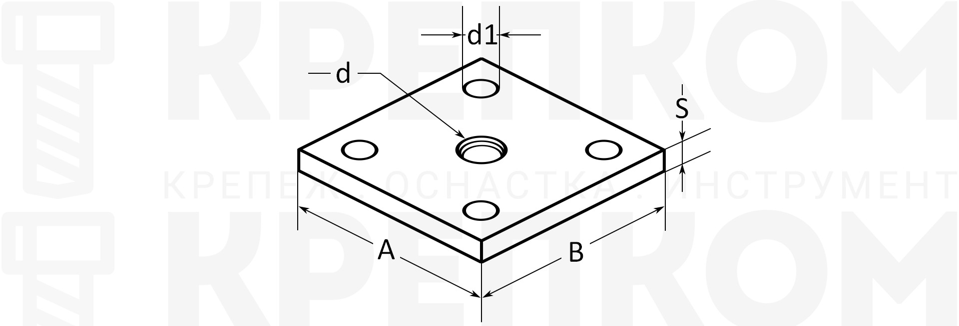 Схема размеров опорной площадки с резьбой
