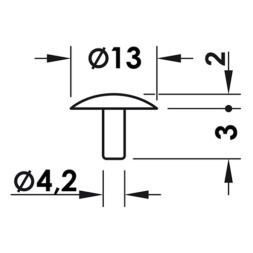 Заглушка для конфирмата S=4, бежевая - размеры