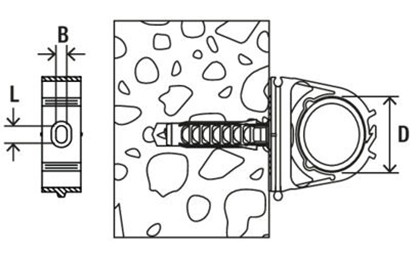 Зажим для труб и кабеля Fischer-чертеж
